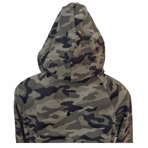 Hoodie Sweatshirt Dress Juniors Size XL Comfy Green Camouflage Fleece Loungewear - Picture 9 of 11